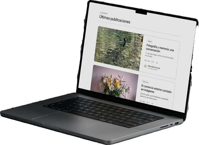 Photography blog on a laptop