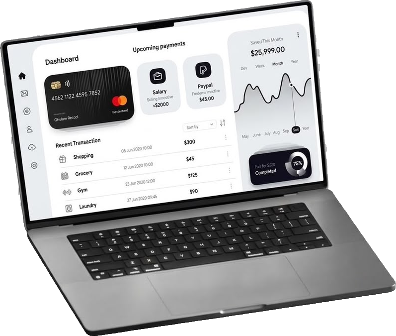 Finance portal on a laptop